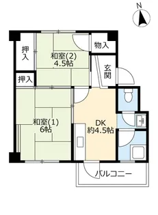 UR総持寺【5階】の間取り