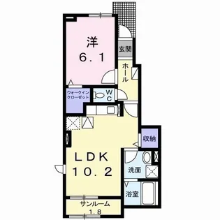 フォックス ゲート M【1階】の間取り