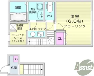 ホワイトローズ3【2階】の間取り