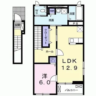 グランツ中野西 B棟【2階】の間取り