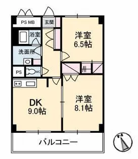 庚午北F2018ビル【6階】の間取り