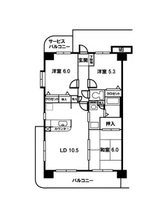 サングリーン戸田公園【3階】の間取り
