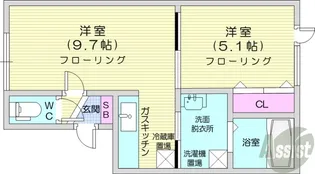 モンレーヴ篠路【3階】の間取り