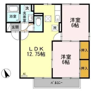 ロワール福原B棟【2階】の間取り