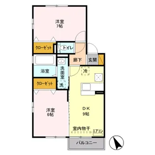 ソレーユB【2階】の間取り