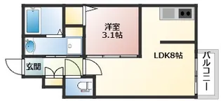 月光南観音五番館【1階】の間取り