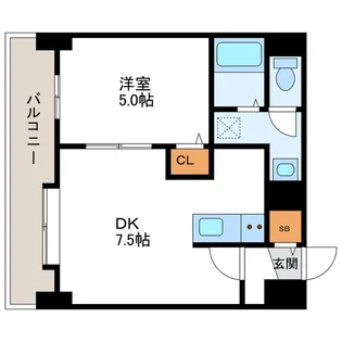 サンハイツ北大前【4階】の間取り