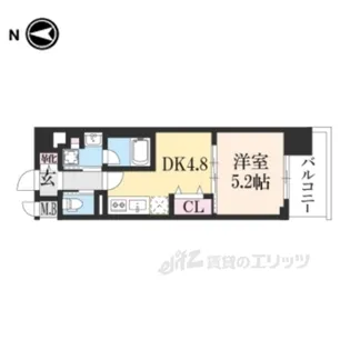 アスヴェル京都四条西院【2階】の間取り