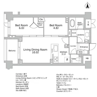 プレミアスイート外苑の杜【2階】の間取り