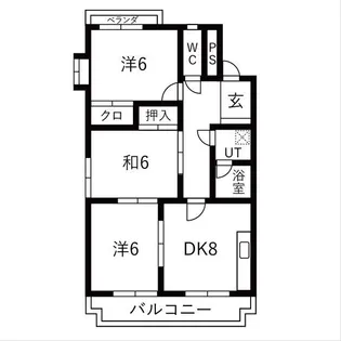 メモアール中花【1階】の間取り