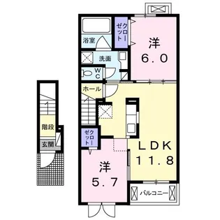 カーサアニュー【2階】の間取り