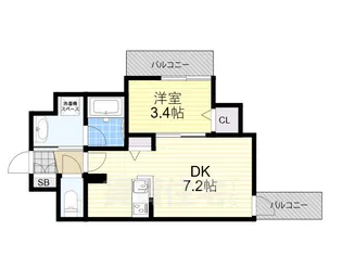 ユーズ七番館【8階】の間取り