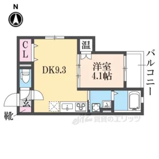 トップヒル森河内【1階】の間取り
