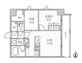 シーズンフラッツ菊川【6階】の間取り