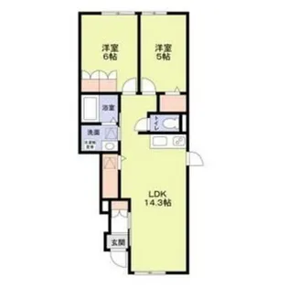 クレスト霞ヶ丘【1階】の間取り