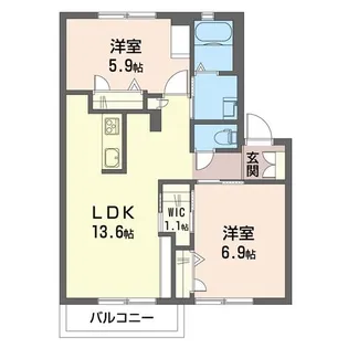 ブライト・コートB【1階】の間取り