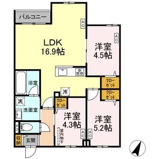 MOCRAFT南小岩【3階】の間取り