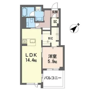 ウィズプラス浦和美園 イースト B棟【2階】の間取り