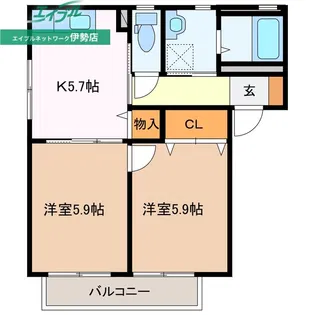グリーンリーフ【1階】の間取り