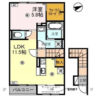 エスパシオII【2階】の間取り