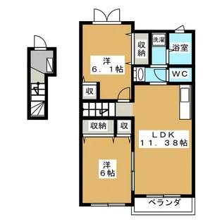 アスリートA棟【2階】の間取り