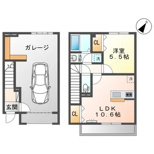 ガレージハウスヒューゴの間取り