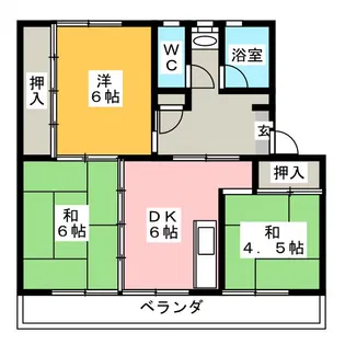 リバーサイドハイツ丸山A【5階】の間取り