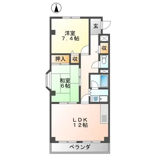 オークシティ(OAK CITY) N-W【2階】の間取り