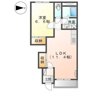リバーサイド本条【1階】の間取り