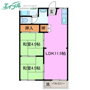 石津ハイツ【2階】の間取り