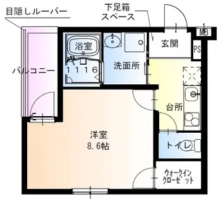 フジパレス針中野湯里【3階】の間取り