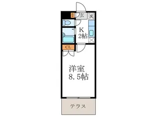 フロ-ラ北泉【1階】の間取り