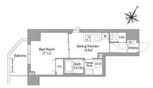コンフォリア・リヴ関内【7階】の間取り
