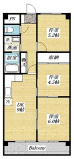ファミーユ旭【3階】の間取り