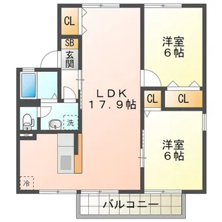ウエストバンブーガンマ C棟【1階】の間取り