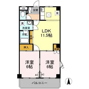 ロイヤルガーデン杉山【1階】の間取り