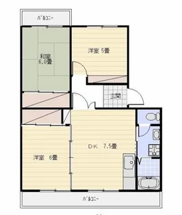 サンヒルズ藤B棟【1階】の間取り