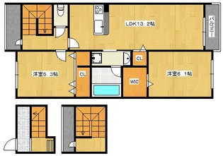 アーサー住之江【1階】の間取り