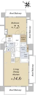 クレアール赤坂【8階】の間取り