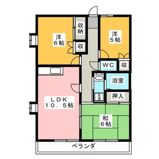 メガーチ日乃出【4階】の間取り