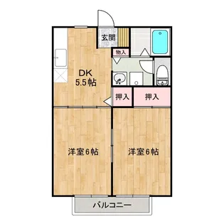 広島県福山市木之庄町5【アパート】の間取り