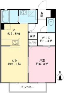 パークサイドサカモト A【2階】の間取り