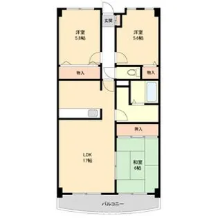 グランプラス西島【5階】の間取り