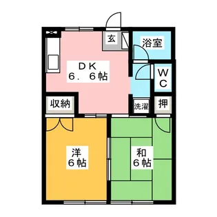 クラスタ南万騎が原B【1階】の間取り