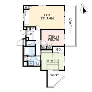 UR多摩ニュータウンリベレ向陽台【4階】の間取り