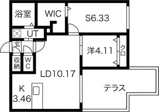 アイディール白石【1階】の間取り
