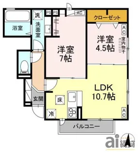 東京都東久留米市金山町2【アパート】の間取り