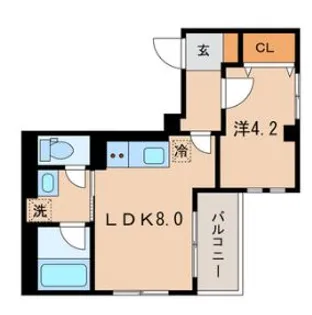 カーザ・ブランカ北斎【4階】の間取り