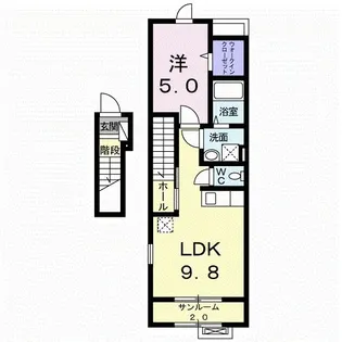 タウンコート田町【2階】の間取り