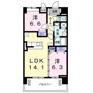ミル・ベネフィス【1階】の間取り